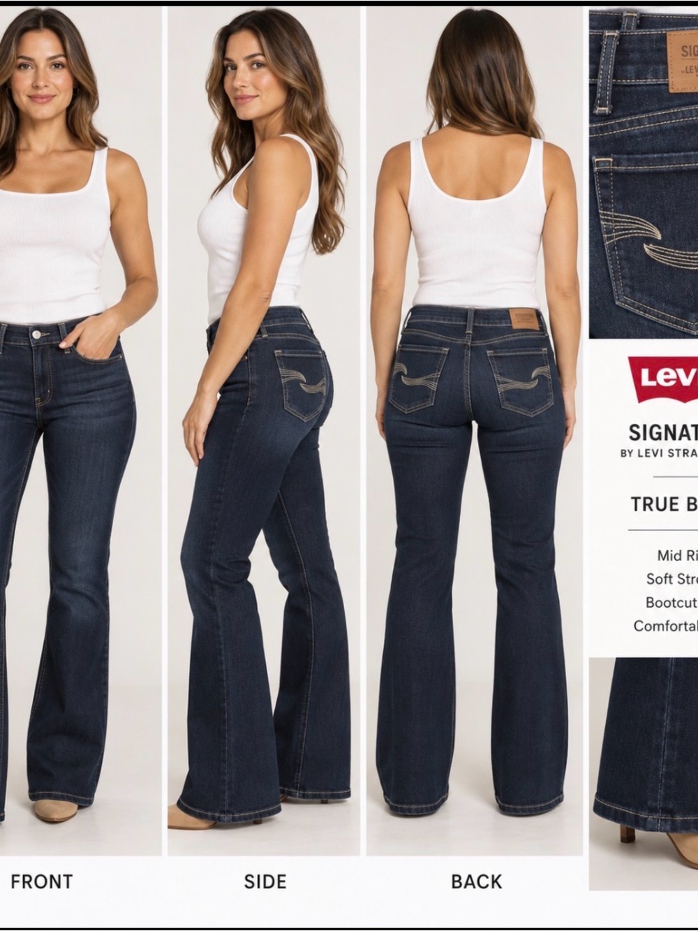 Levi's Women's True Blue Flare Jeans - Dark Blue Denim